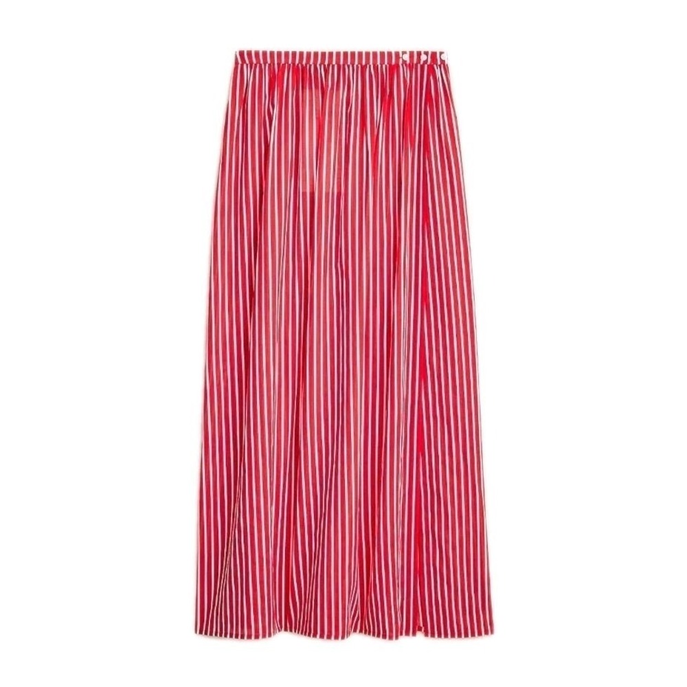 J. CREW NWT Skirt Size XS Beach Striped Red White Adjustable Button Waist $79